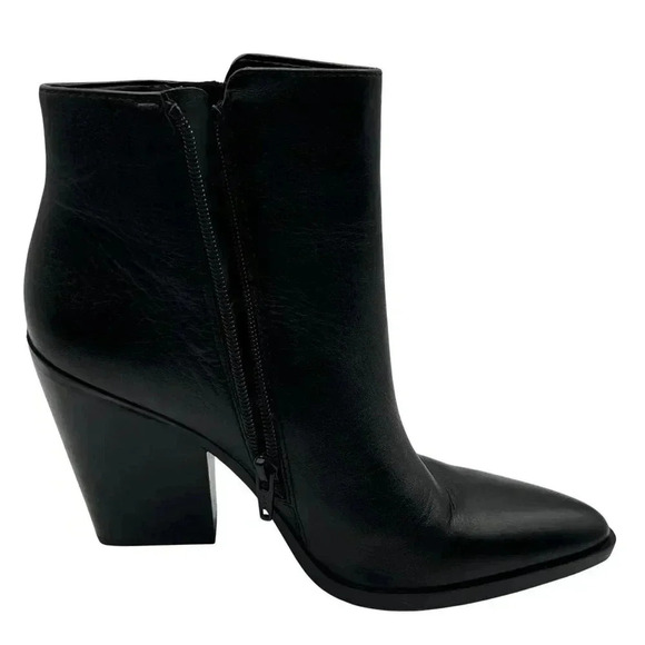 Naturalizer Rooney Womens 7M Booties Black Soft Leather Ankle Zipper Boots - Picture 6 of 15